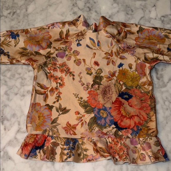 Zimmermann Kids Multicolor Floral Ruffle Rash Guard 12/18M - Picture 8 of 9